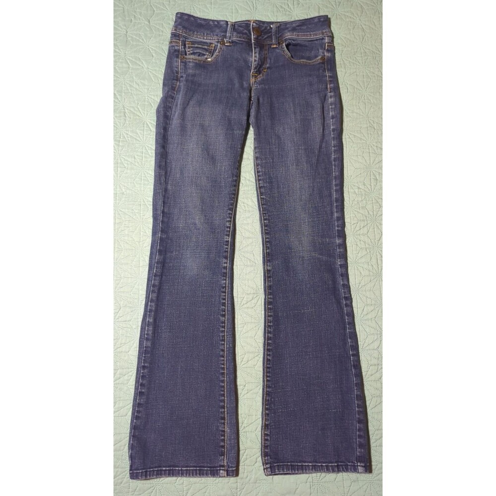 American Eagle Original Boot Super Stretch Sz 4 Jeans 2012 Blue Medium Wash